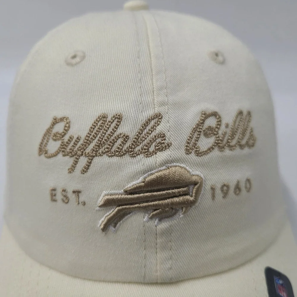 Women Buffalo Bills Hat Strapback New Era Cream Beige NFL Casual Classic Cotton